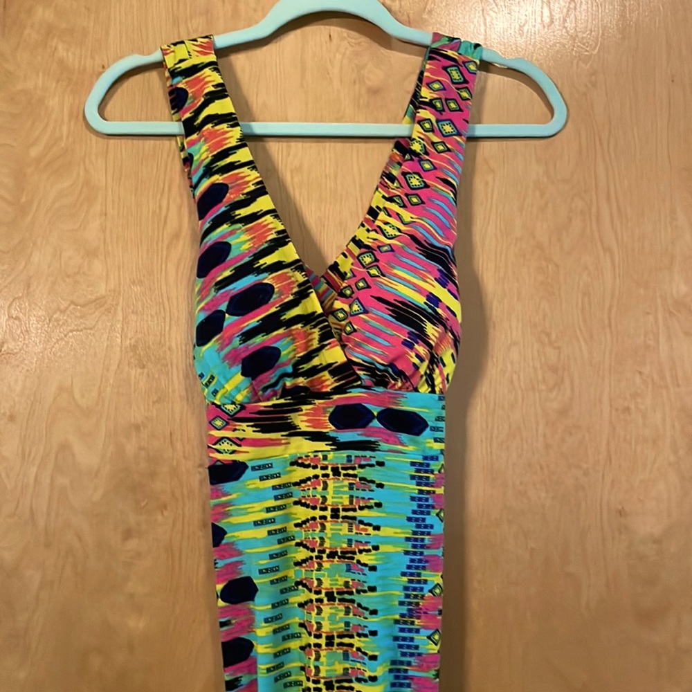 Colorful strappy maxi dress